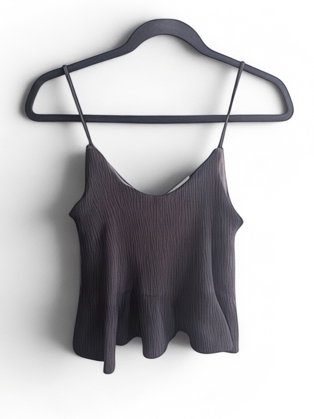 Heart & Hips Black Crinkle Peplum Cami Tank Top Vintage Authentic 90s Y2K